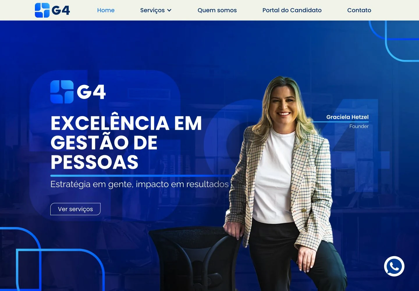 Página inicial do site G4 RH, projeto da Beyond Elements